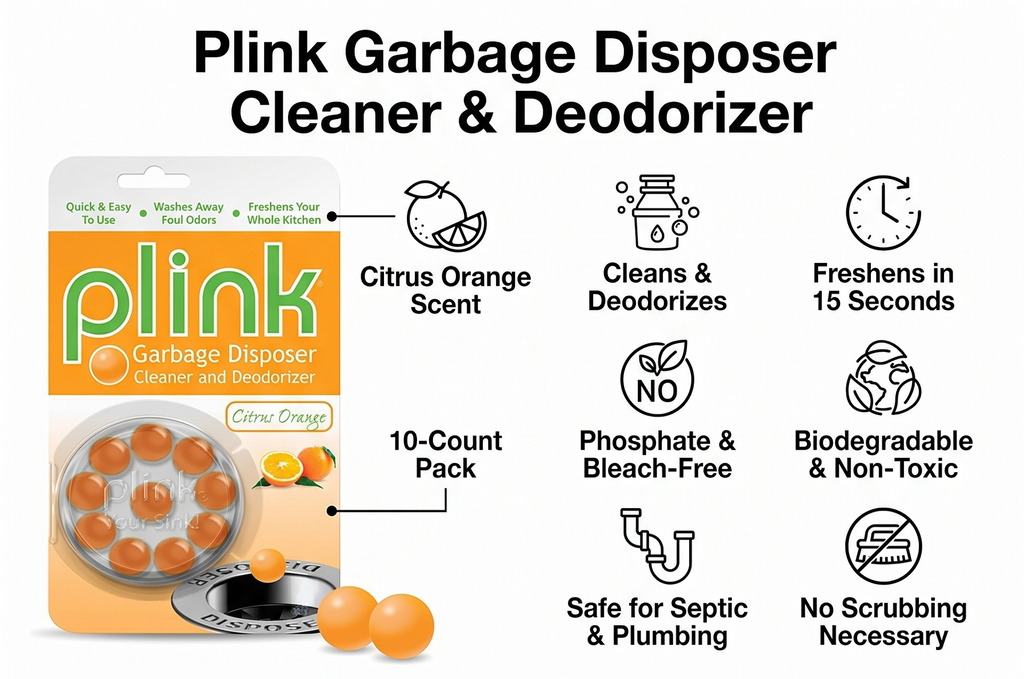 Plink garbage disposer deodorizer 10-Count, Citrus Orange