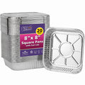 8x8 Aluminum Pans With Lids (20 Pack) 8 Inch Foil Pans With Covers - Cake Pans - Aluminum Square Pans With Lids - Disposable Food container - great For Cake Baking, Cooking, Freezing, Prepping Food