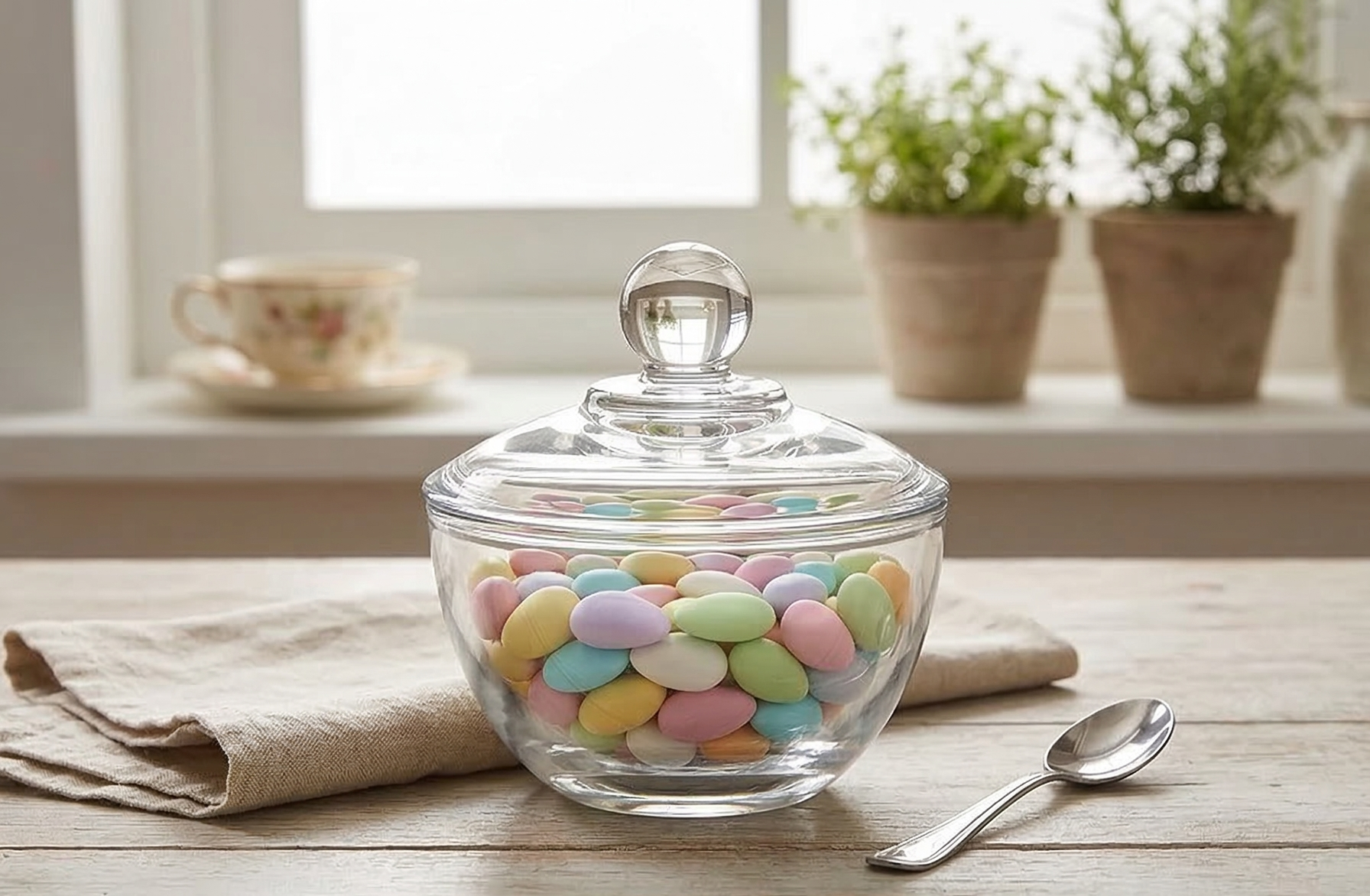 Anchor Hockings Brand Anchor Hocking Presence Glass Sugar Bowl with Lid, 1-Pack, Clear