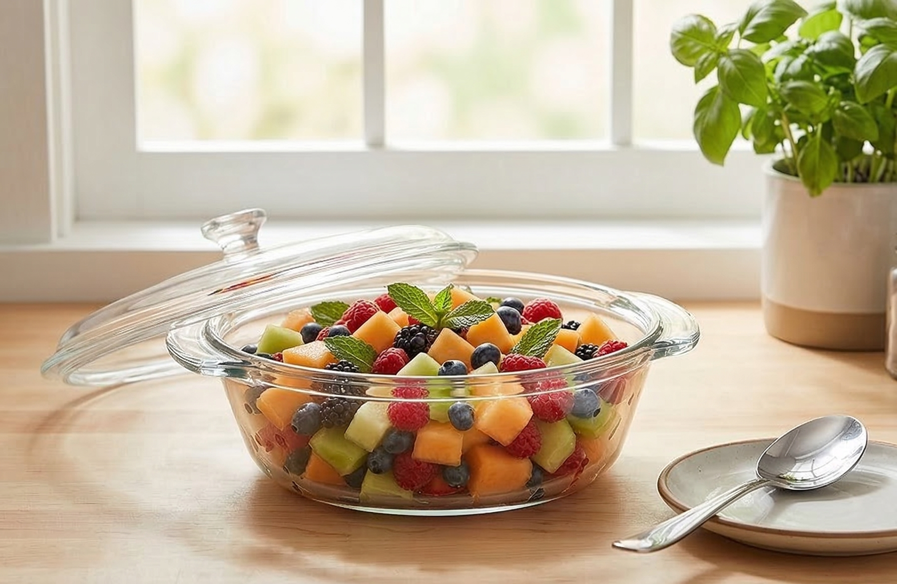 Anchor Hocking Fire-King Casserole Baking Dish with Lid, Glass, 2-Quart