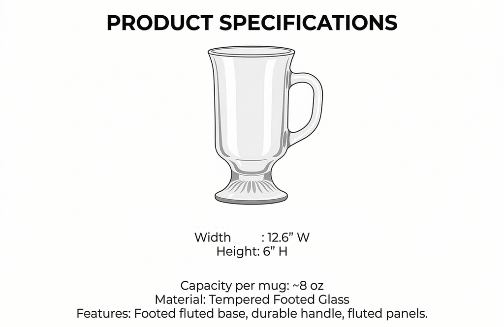 Anchor Hocking 69738 Irish Coffee Mug, 8 oz., Clear
