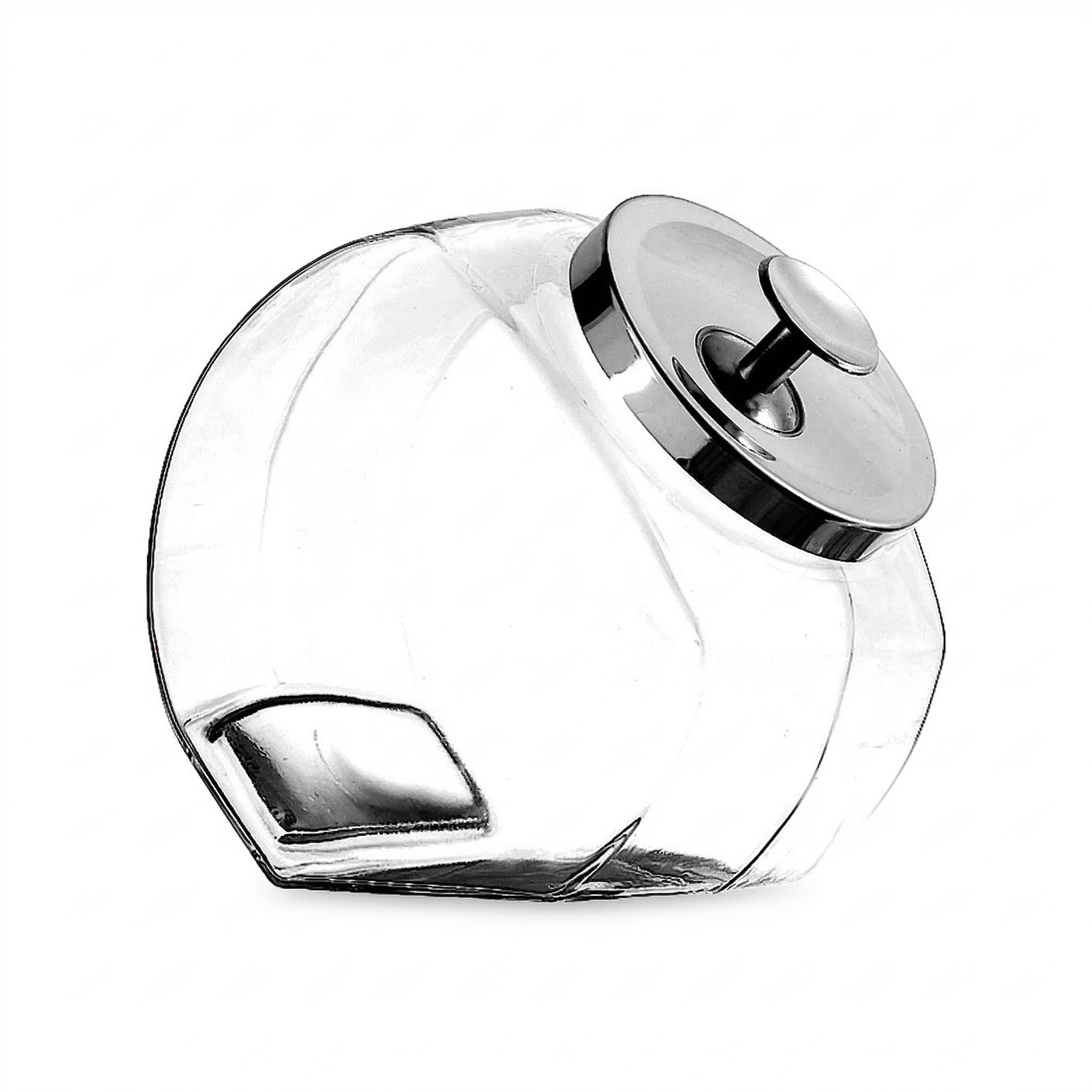 Anchor Hocking 69857R Penny Candy Storage Jar with Chrome Cover, 1/2 gallon, 6-2/5" Height, (Case of 4)