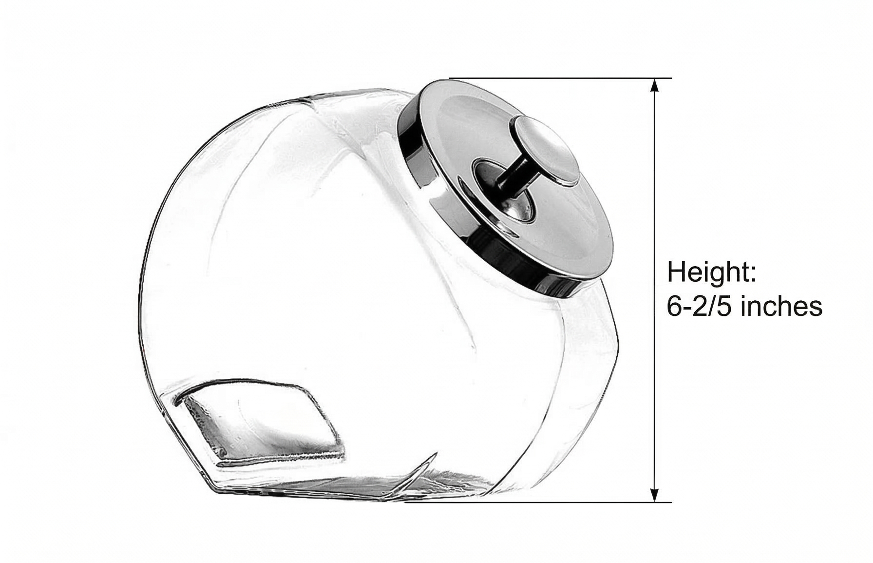 Anchor Hocking 69857R Penny Candy Storage Jar with Chrome Cover, 1/2 gallon, 6-2/5" Height, (Case of 4)