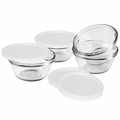 Anchor Hocking 6-Ounce Custard Cups with Lids, Set of 4