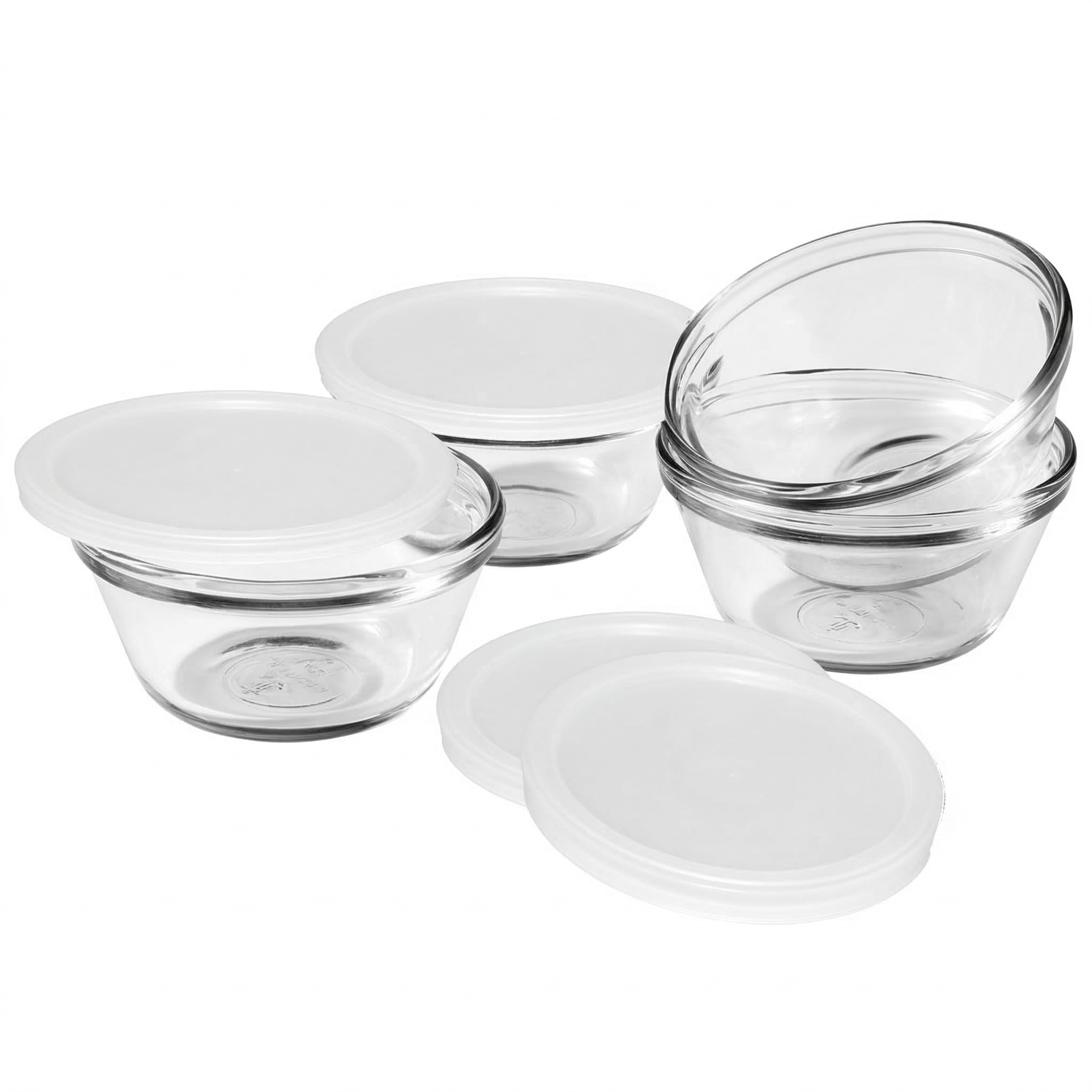 Anchor Hocking 6-Ounce Custard Cups with Lids, Set of 4