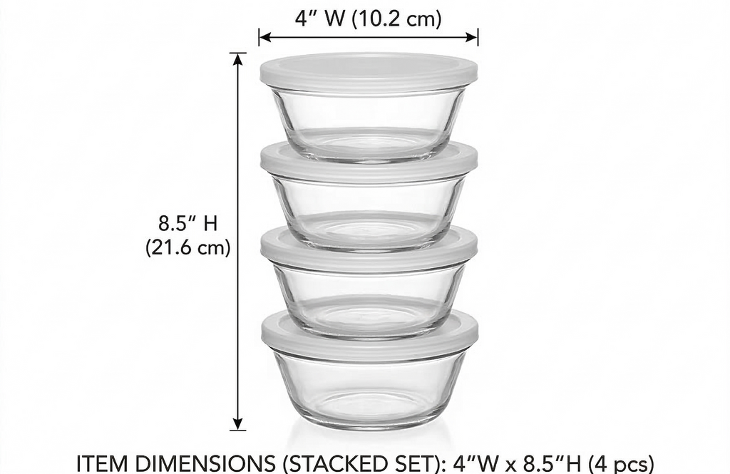 Anchor Hocking 6-Ounce Custard Cups with Lids, Set of 4