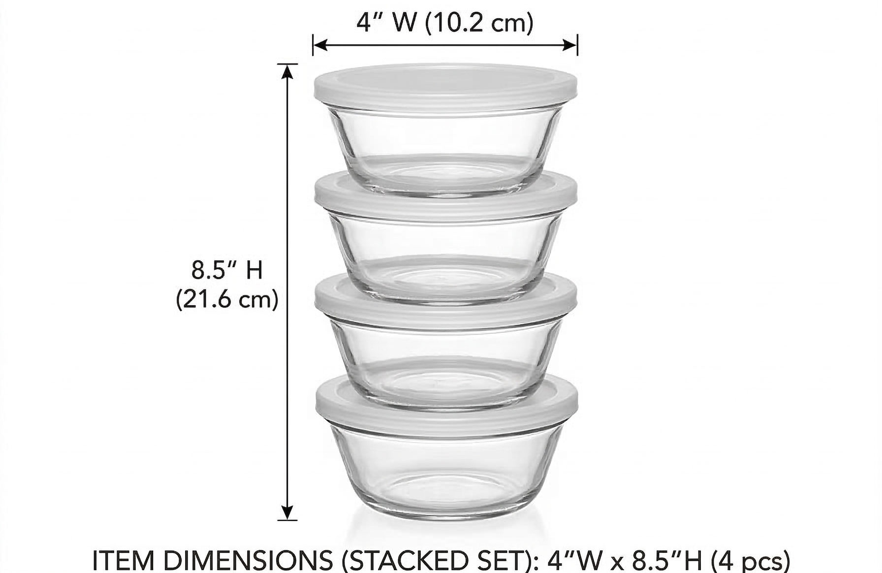 Anchor Hocking 6-Ounce Custard Cups with Lids, Set of 4