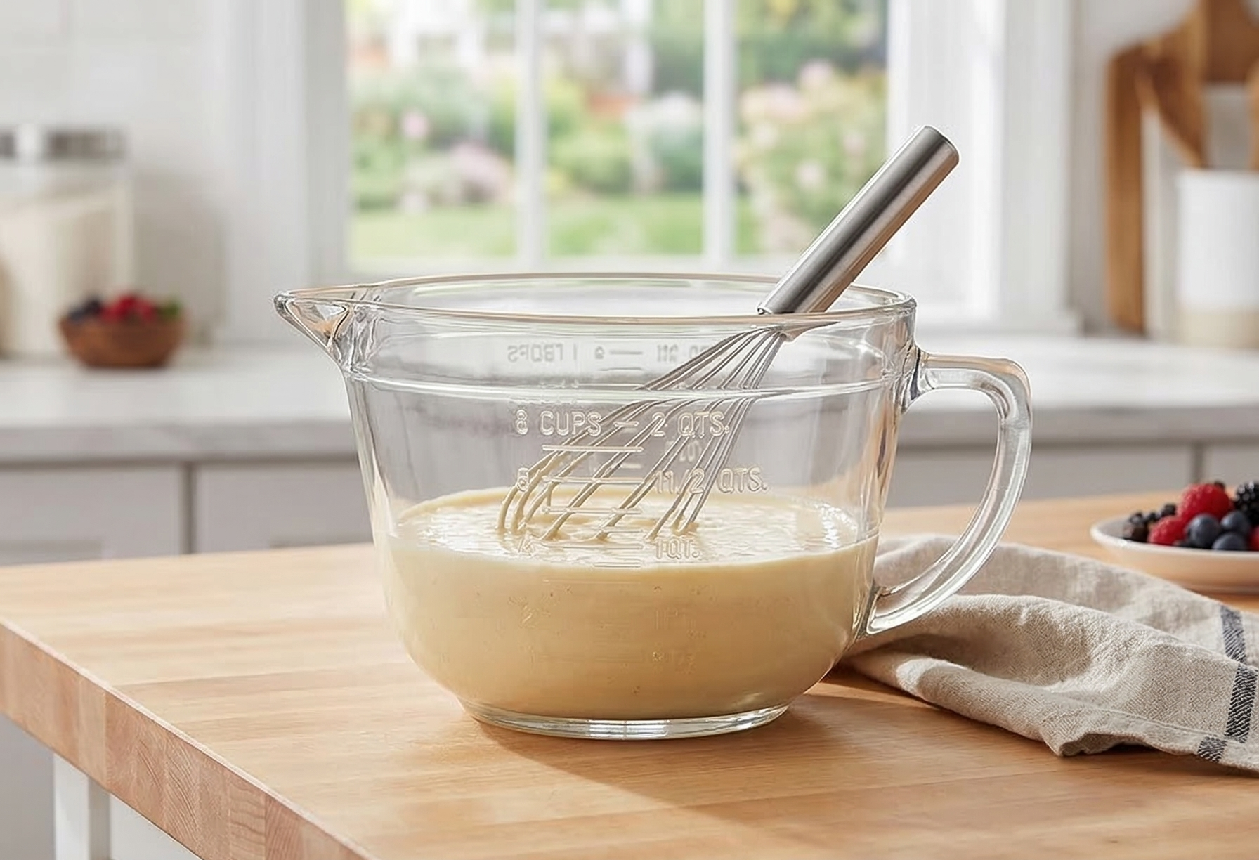 Anchor Hocking Batter Bowl, 2 Quart Glass Mixing Bowl