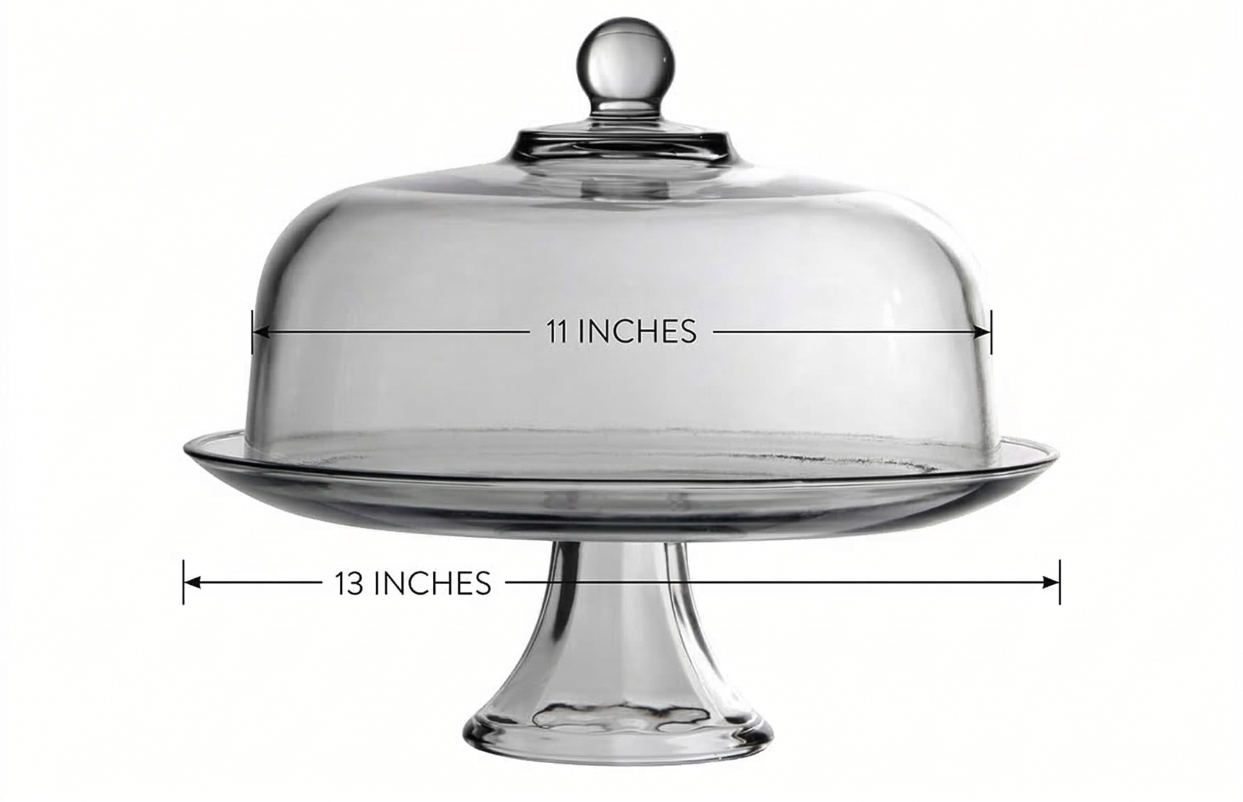 Anchor Hocking Presence Footed Cake Set with Dome (2 piece, all glass, dishwasher safe) , Color - Clear/Presence