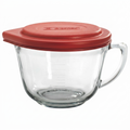 Anchor Hocking Batter Bowl, 2 Quart Glass Mixing Bowl with Red Lid