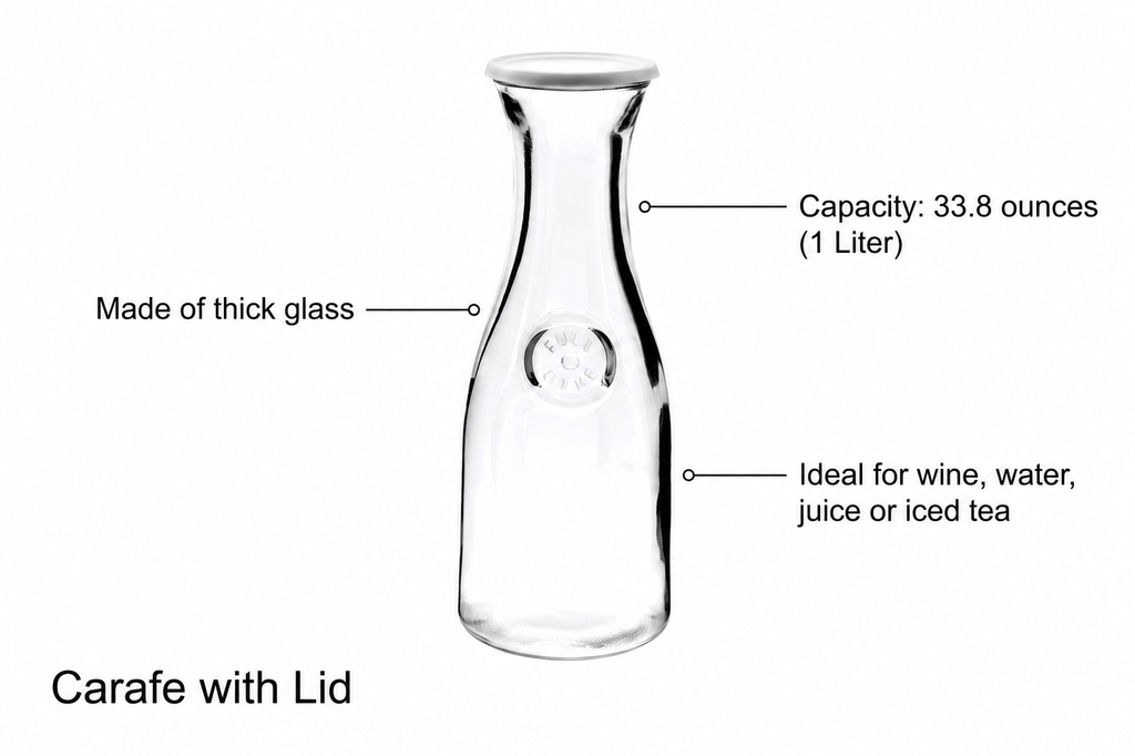 Anchor Hocking 492001100863 carafe with lid, 1 LT, Clear