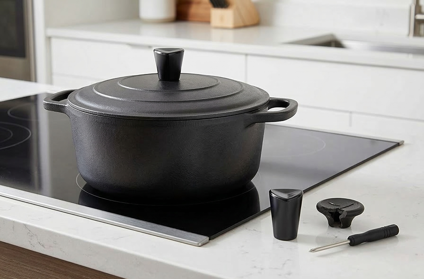 Tops Fitz-All Replacement Pot Knobs, Tall, Set of 2,Black