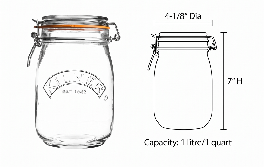 Kilner Round Swing Top Glass Jar | 1L
