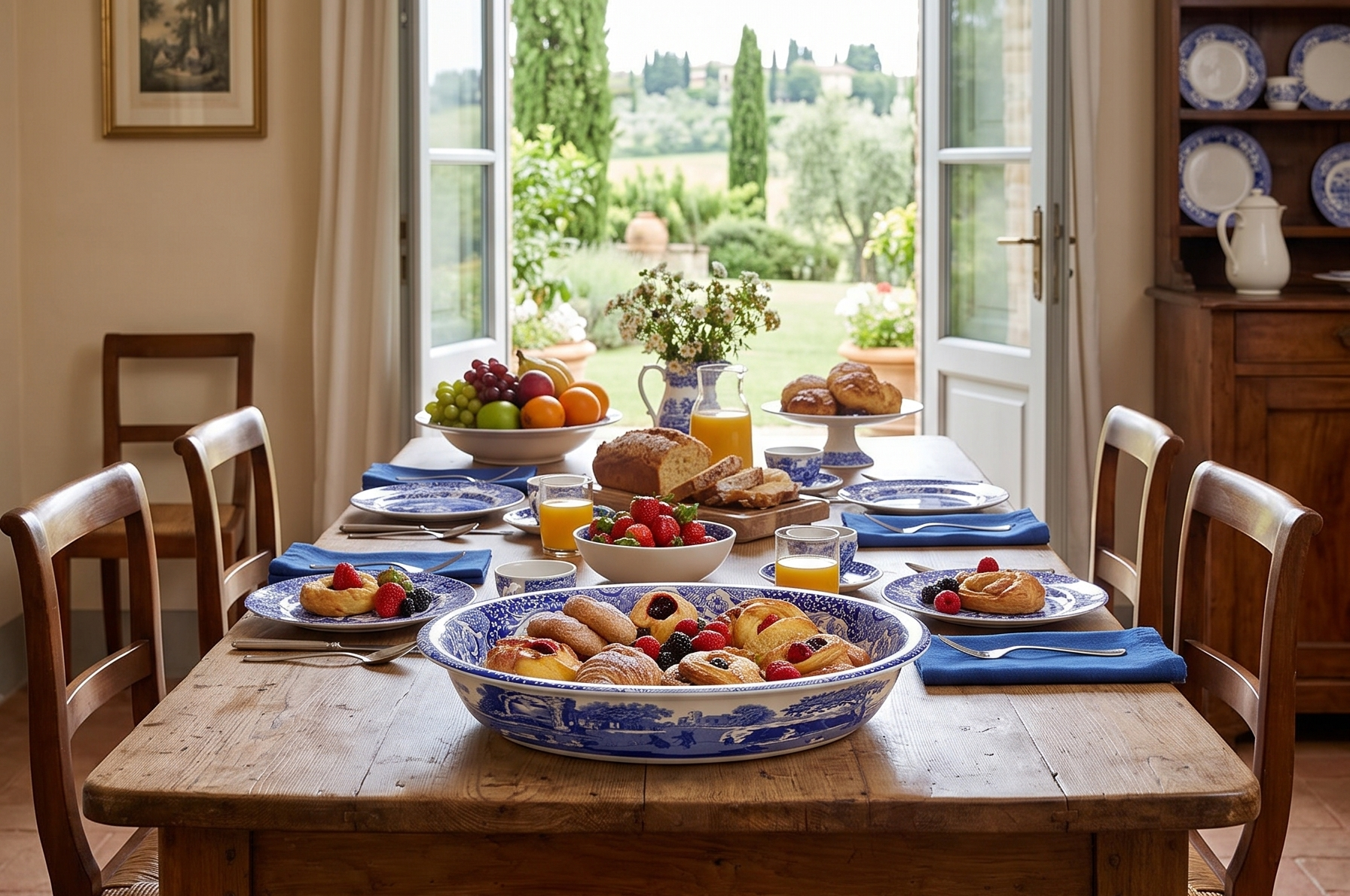 Spode Blue Italian Oval Rimmed Dish
