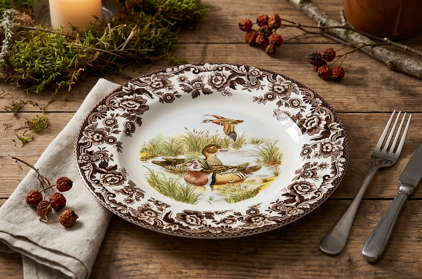 Spode Woodland Wood Duck Dinner Plate