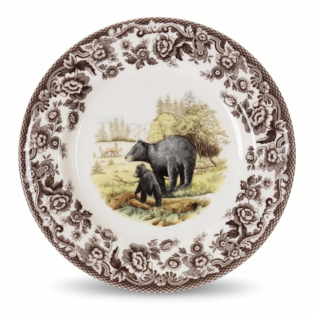 Spode Woodland American Wildlife Black Bear Dinner Plate