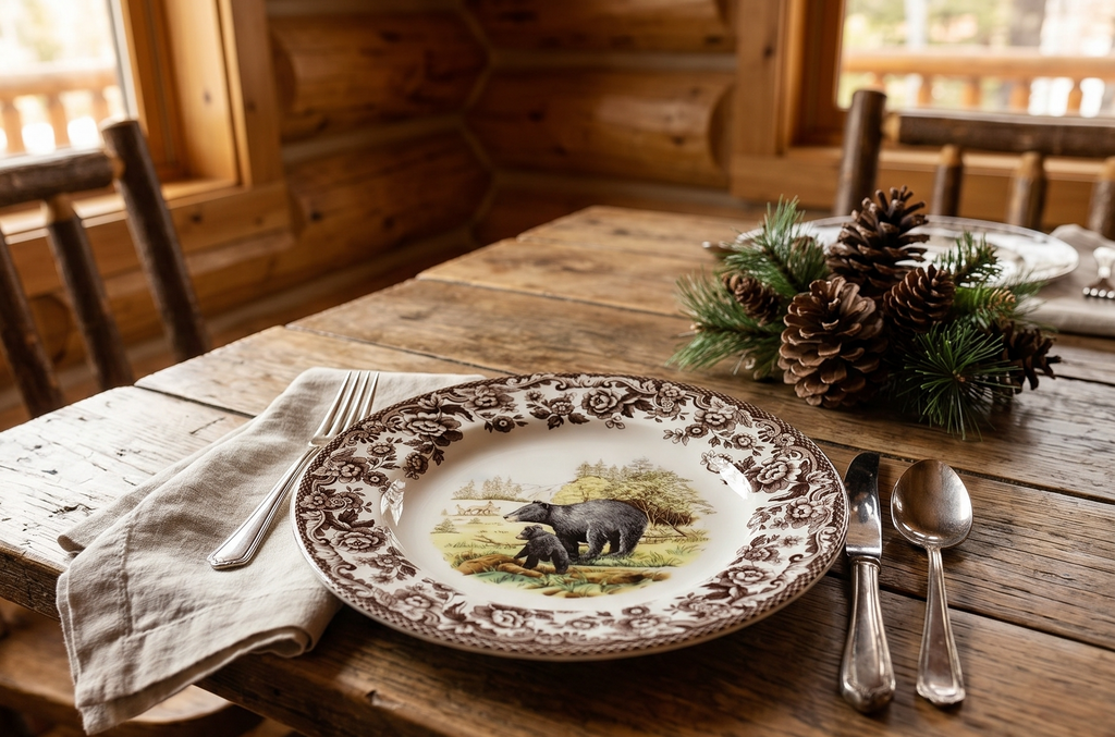 Spode Woodland American Wildlife Black Bear Salad Plate