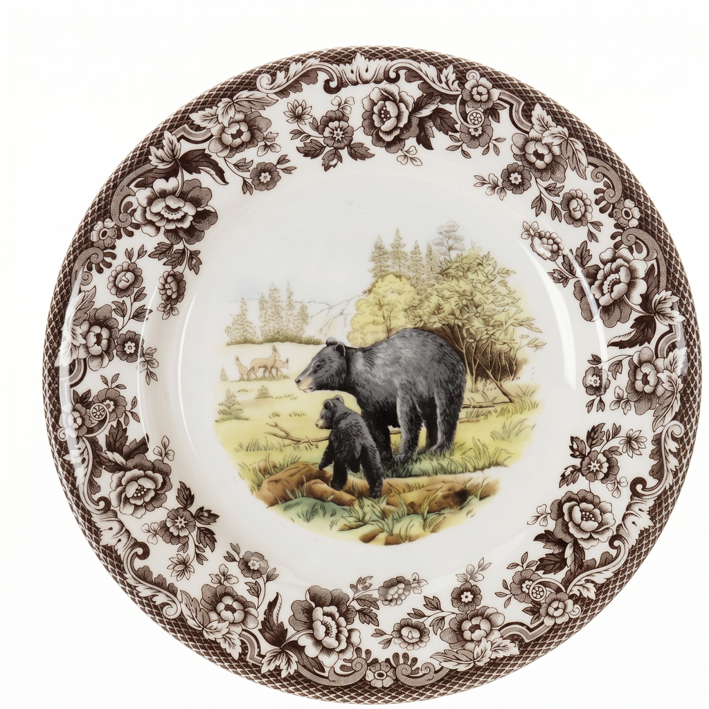 Spode Woodland American Wildlife Black Bear Salad Plate