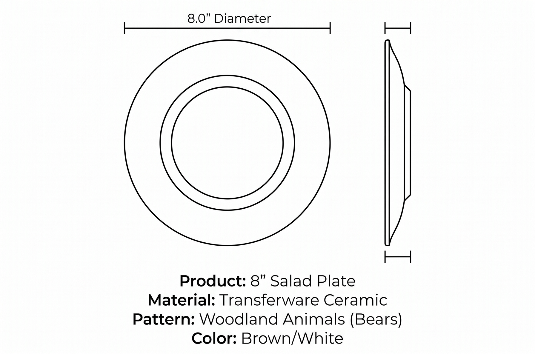 Spode Woodland American Wildlife Black Bear Salad Plate