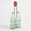 TableCraft Coca-Cola Salt and Pepper Shaker Set with Chrome Plated Metal Rack, Coca-Cola Salt and Pepper Shaker Set