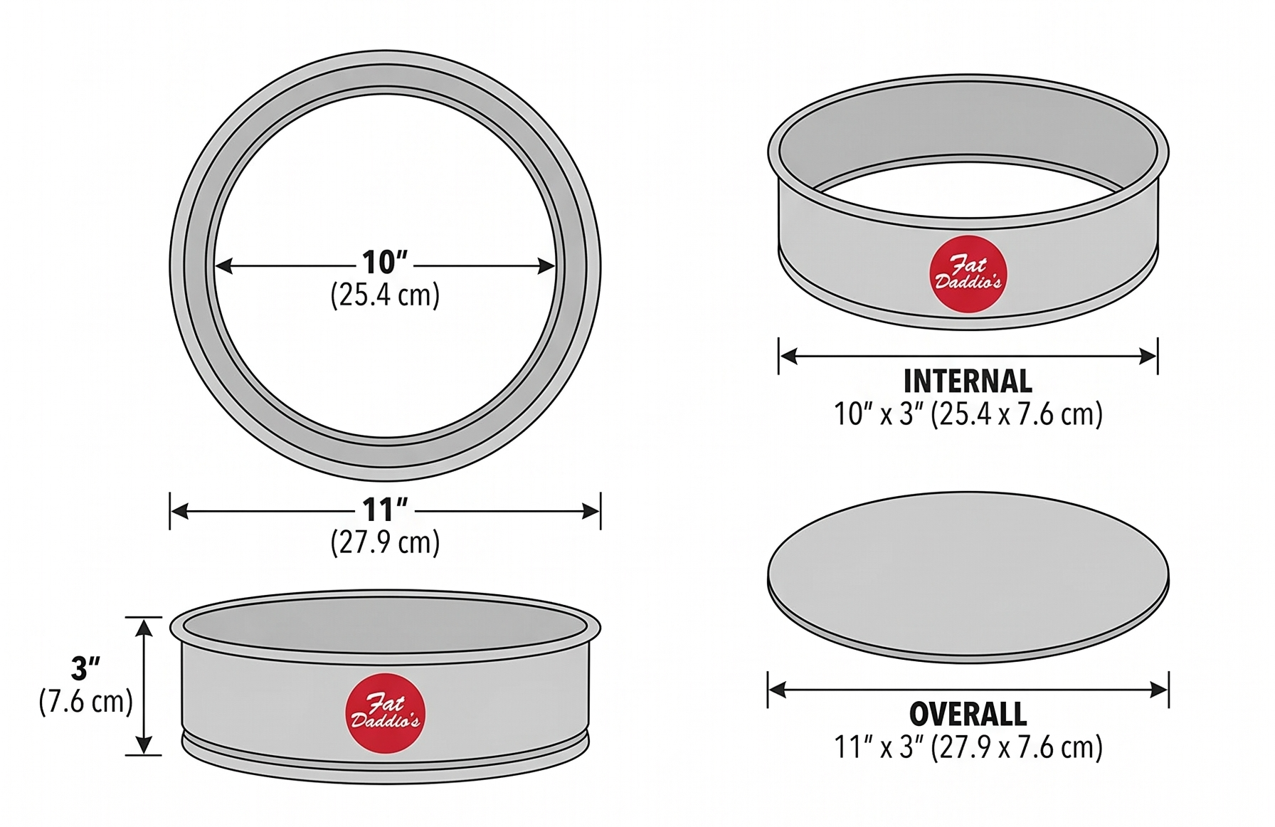 Fat Daddio's PCC-103 Anodized Aluminum Round Cheesecake Pan, 10 x 3 Inch