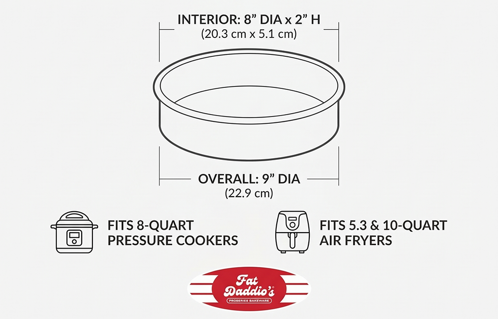 Fat Daddio's Anodized Aluminum Round Cake Pan, 8 x 2 Inch