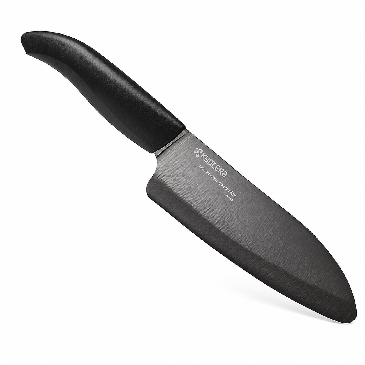 Kyocera Advanced Ceramic Revolution Series 5-1/2-inch Santoku Knife, Black Blade