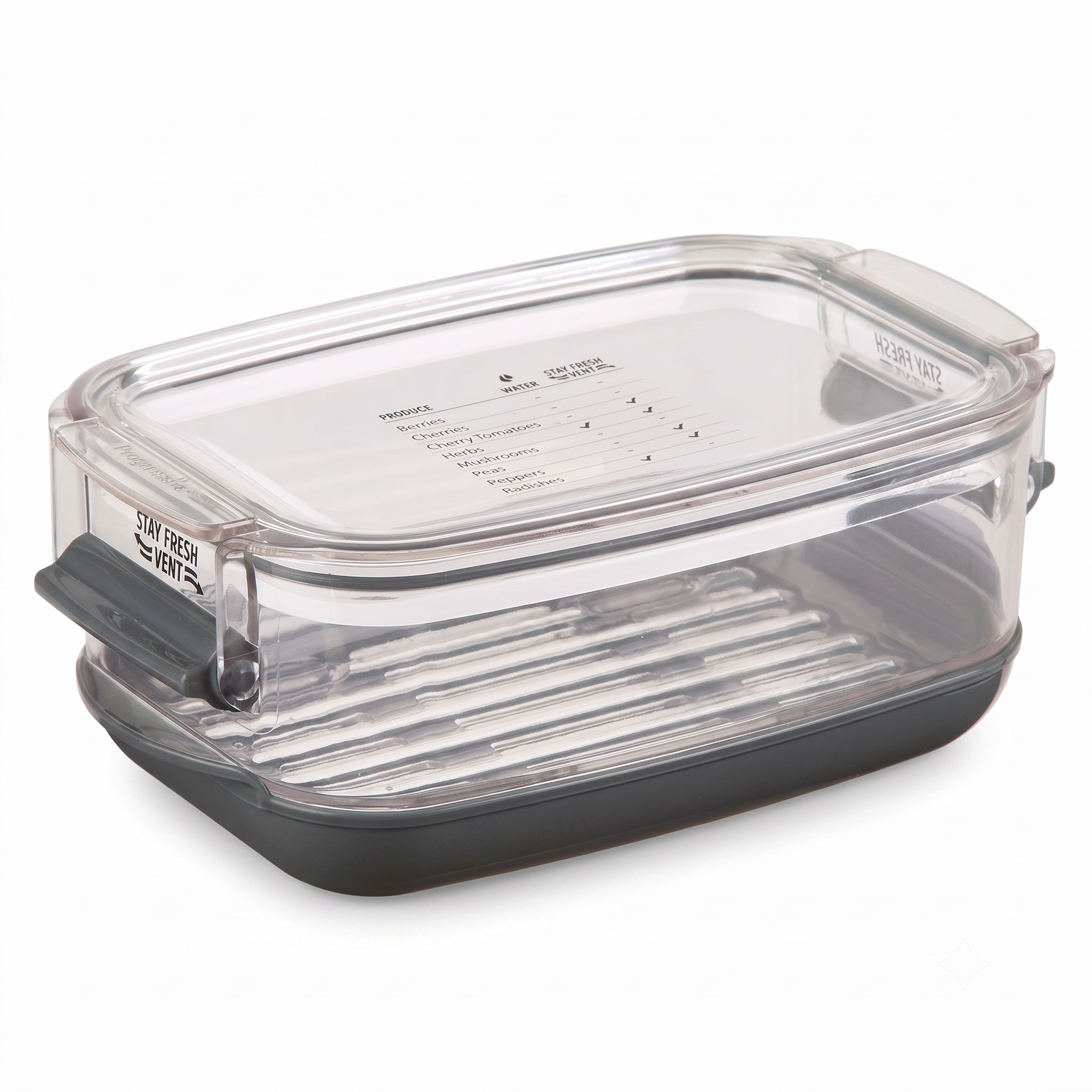 Progressive Berry ProKeeper, 1.2-Quart, Strawberries, Blueberry, Fruit Vegetable Container,Black