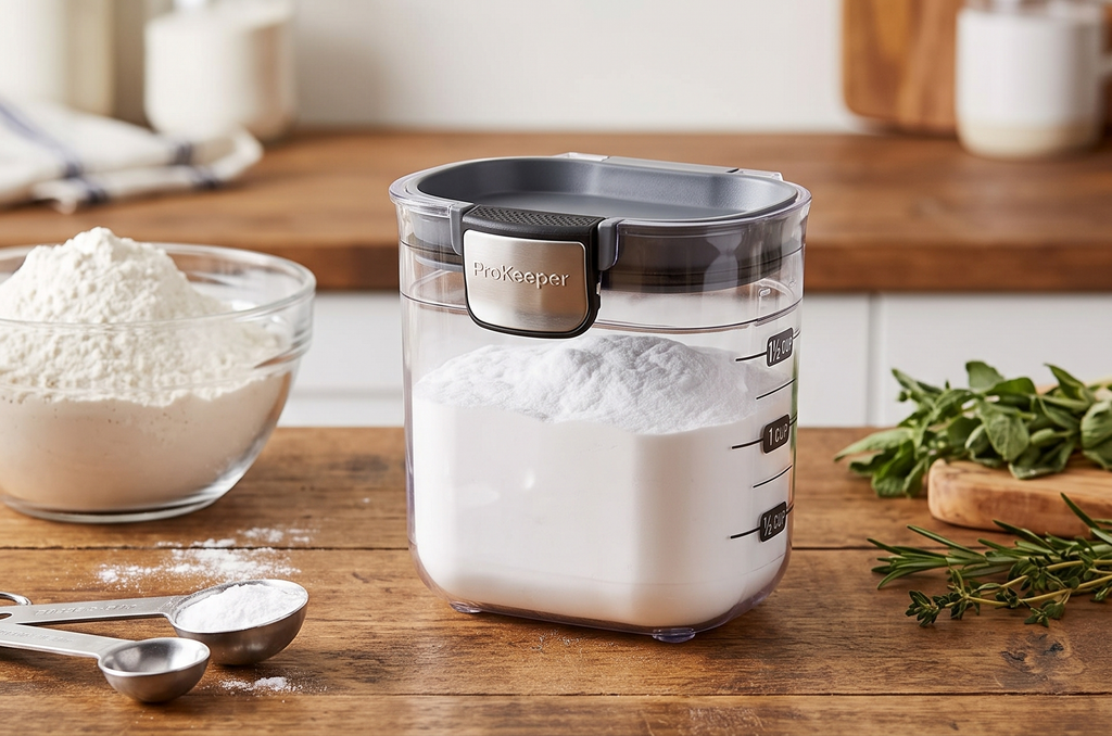 ProKeeper+ by Progressive International Clear Plastic Airtight Food Baker's Kitchen Storage Organization Container Canister Set with Magnetic Accessories (Mini 1.5-Cup)
