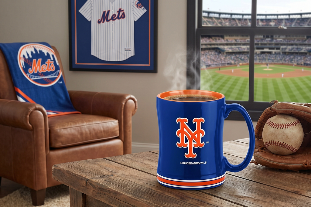 Logo Brands 519-C14RM: New York Mets 14oz Relief Mug