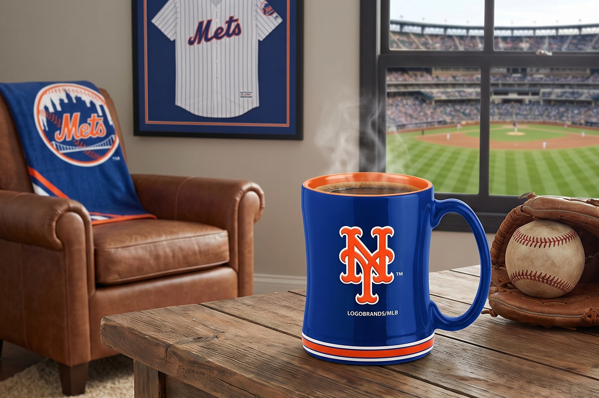 Logo Brands 519-C14RM: New York Mets 14oz Relief Mug