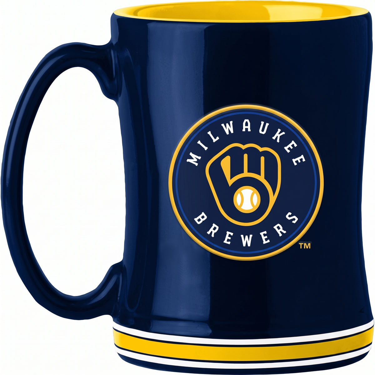 Logo Brands 516-C14RM: Milwaukee Brewers 14oz Relief Mug