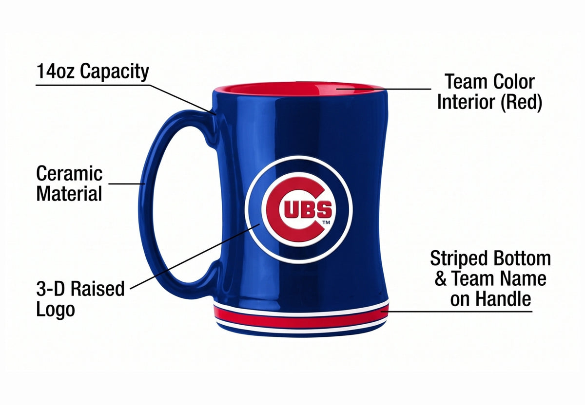 Logo Brands 506-C14RM: Chicago Cubs 14oz Relief Mug
