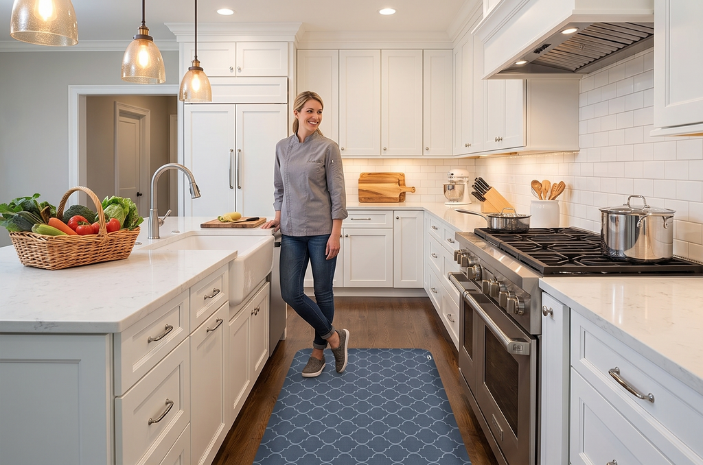 GelPro Elite Premier Anti-Fatigue Kitchen Comfort Floor Mat, 20x36, Trellis Deep Sea Stain Resistant Surface with Therapeutic Gel and Energy-Return Foam for Health & Wellness