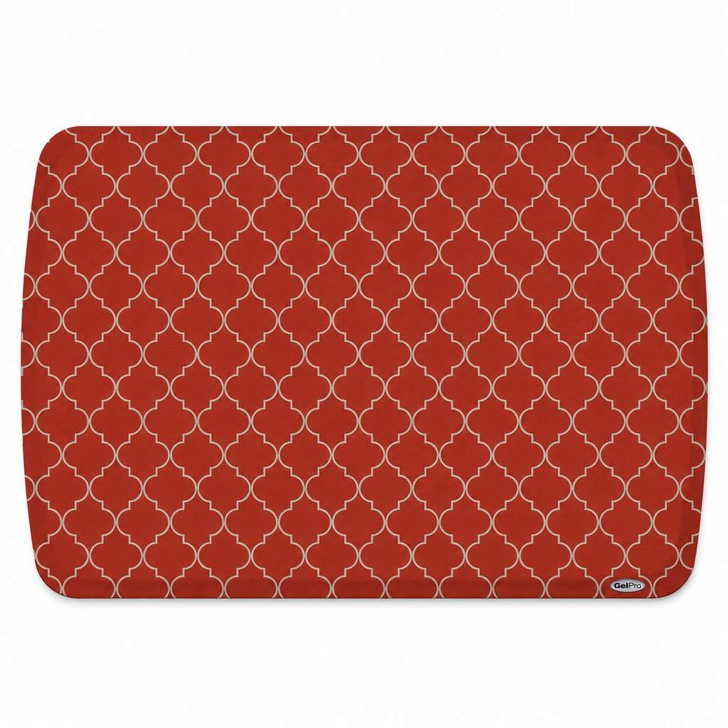 GelPro Elite Premier Anti-Fatigue Kitchen Comfort Floor Mat, 20x36", Trellis Red Chile Stain Resistant Surface with therapeutic gel and energy-return foam for health & wellness, Trellis Red Chile