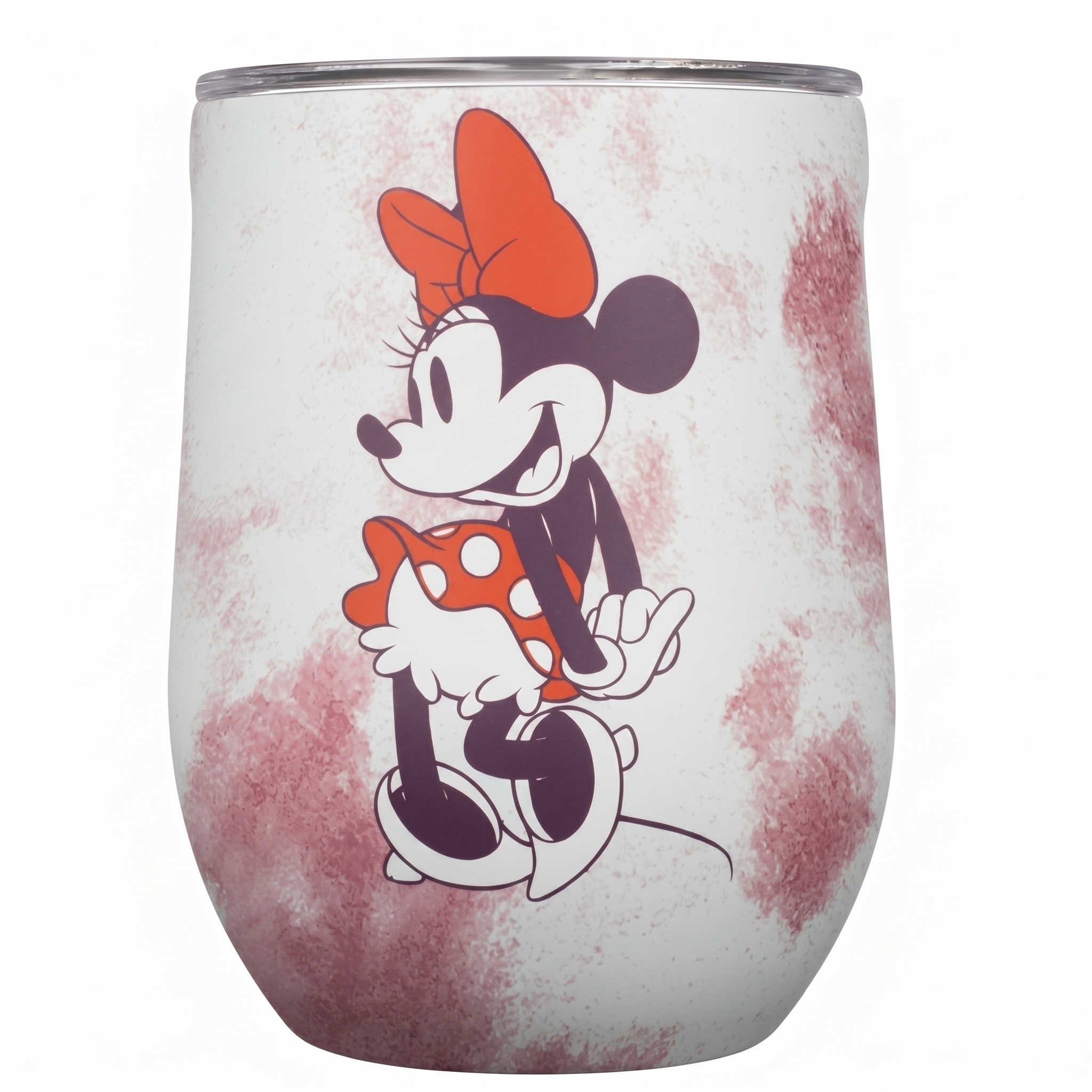 Corkcicle Stemless Insulated Wine Glass Tumbler - Beverages Cold 6 Hours & Hot 3 Hours - Stainless Steel - Easy-Grip - Summer Drinkware Gift - Keeps Drink Ice - 12 oz - Minnie Mouse Tie Dye