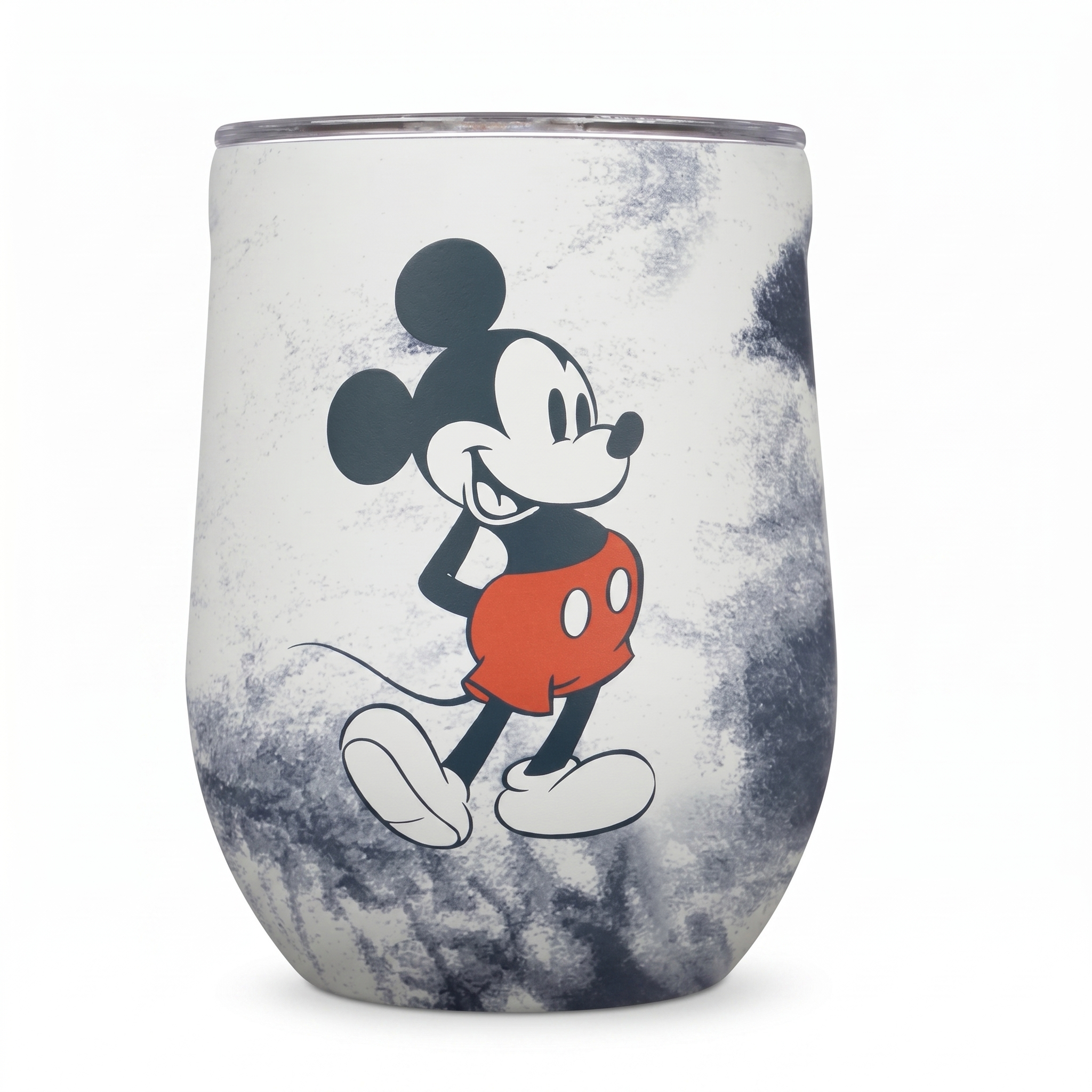 Corkcicle Stemless Insulated Wine Glass Tumbler - Beverages Cold 6 & Hot 3 Hours - Stainless Steel - Easy-Grip - Summer Drinkware Gift - Keeps Drinks Ice - 12 oz - Mickey Tie Dye