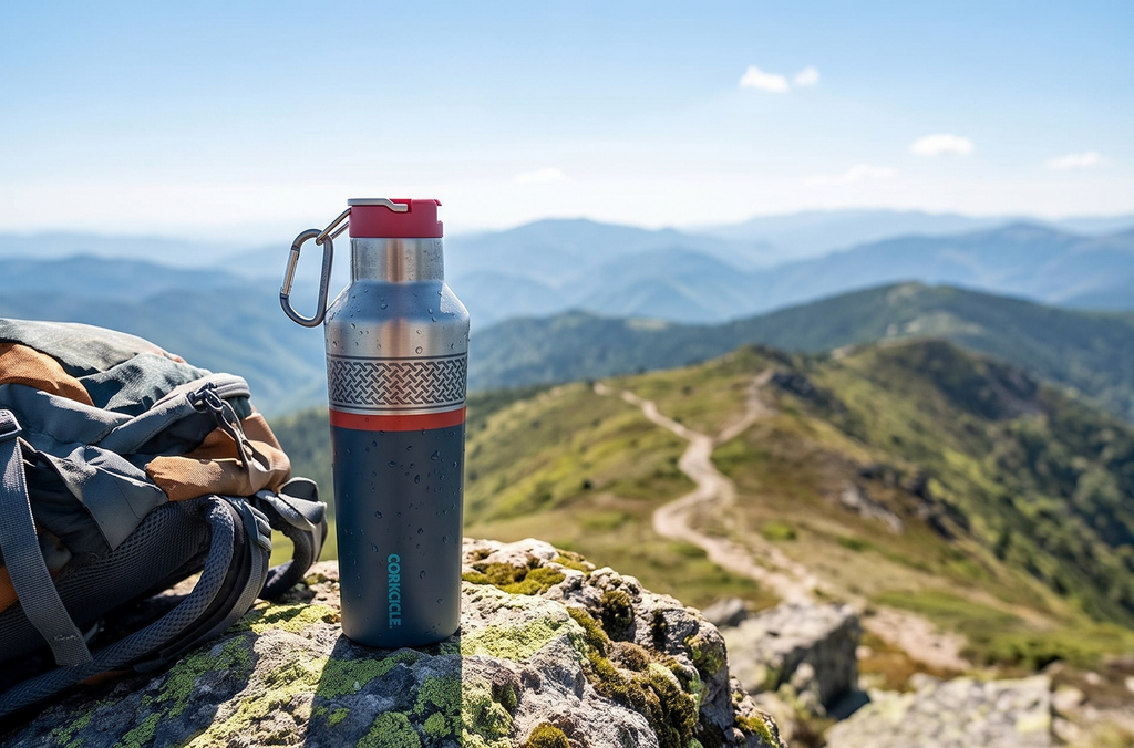 Corkcicle Marvel Sport Canteen - Triple-Insulated Stainless Steel Water Bottle - Straw Cap & Folding Metal Handle - Summer Drinkware Gift - Keeps Drinks Ice Cold - Thor - 20 oz