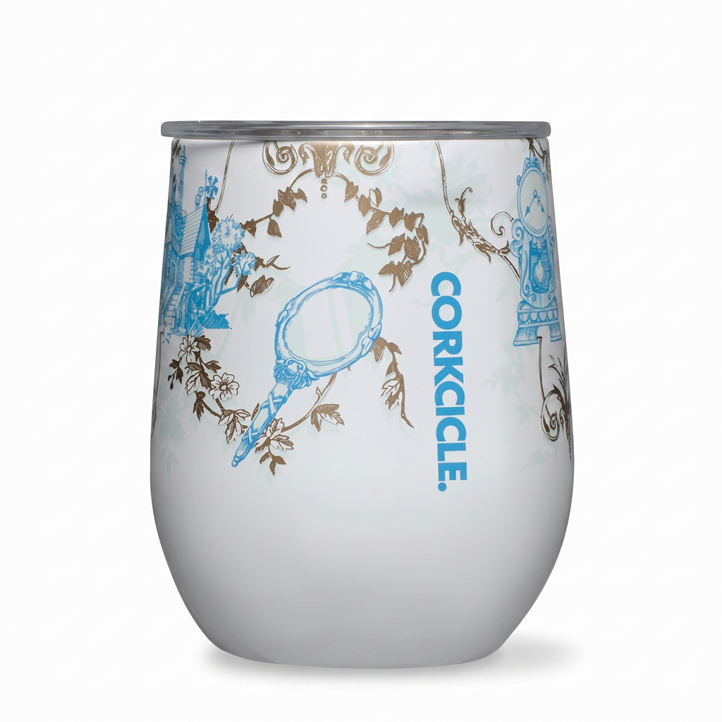 Corkcicle Stemless Insulated Wine Glass Tumbler - Beverages Cold 6 & Hot 3 Hours - Stainless Steel - Easy-Grip - Summer Drinkware Gift - Keeps Drinks Ice - 12 oz - Princess Belle