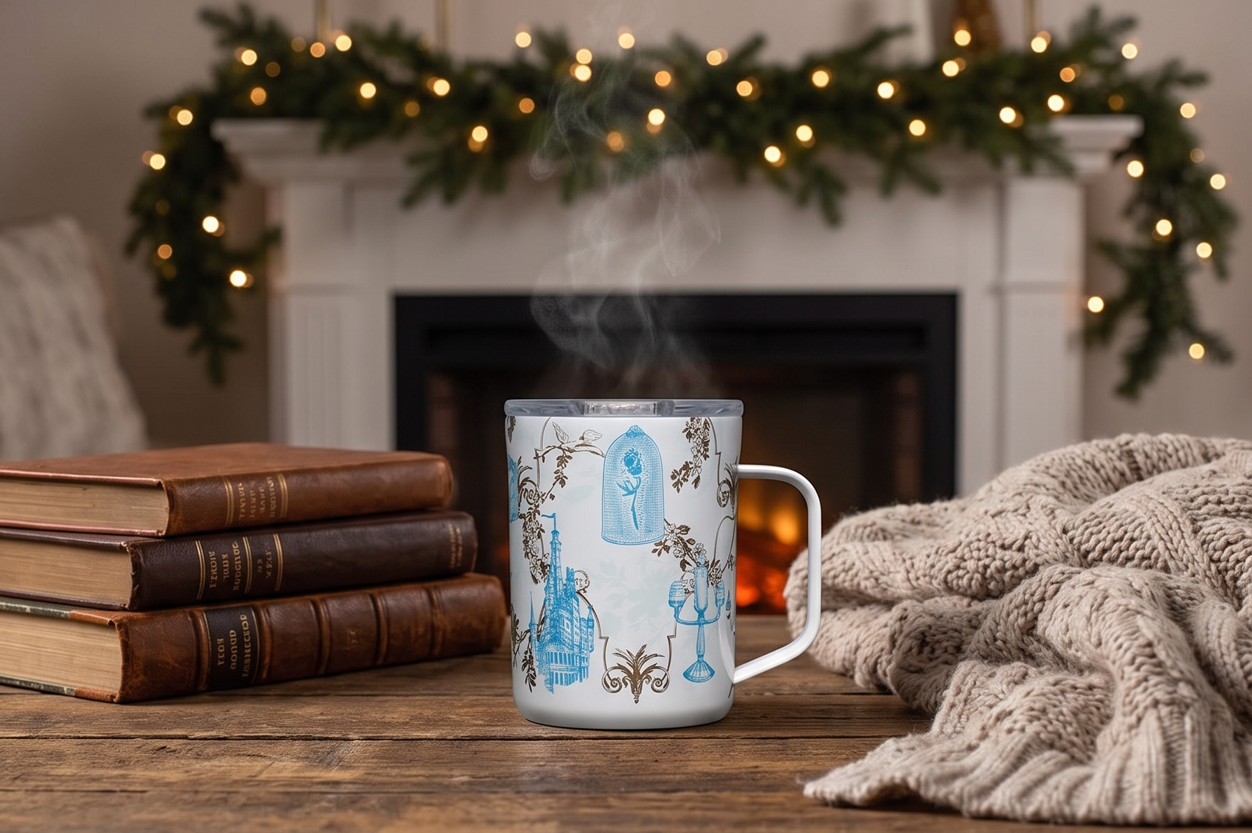 Corkcicle Classic Coffee Mug - Triple Insulated Stainless Steel for Travel - Shatter-Proof Lid - Keeps Drink Hot Over 3 Hours - Holiday Mug Gift - Great for Gifting Warmth - 16 oz - Princess Belle