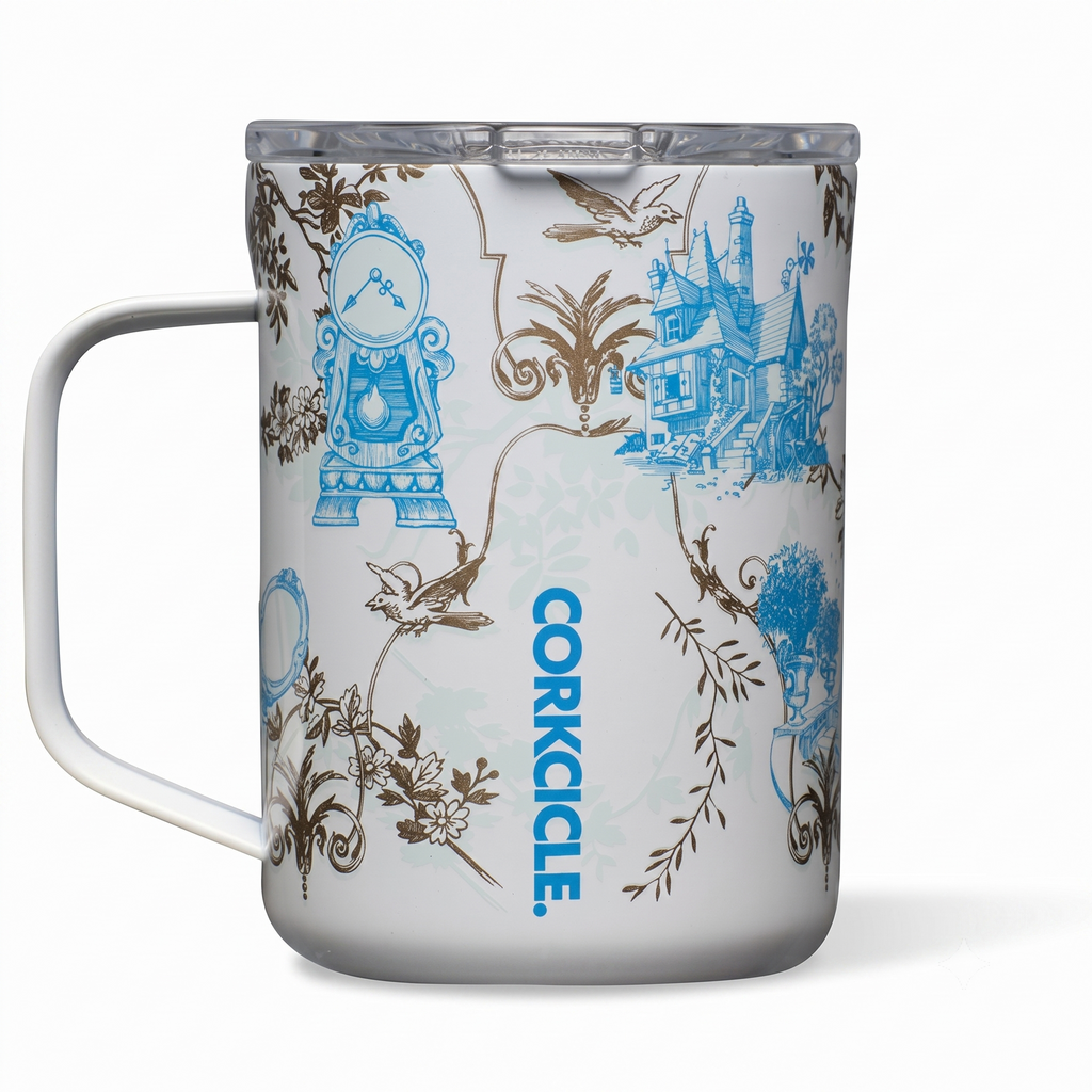 Corkcicle Classic Coffee Mug - Triple Insulated Stainless Steel for Travel - Shatter-Proof Lid - Keeps Drink Hot Over 3 Hours - Holiday Mug Gift - Great for Gifting Warmth - 16 oz - Princess Belle