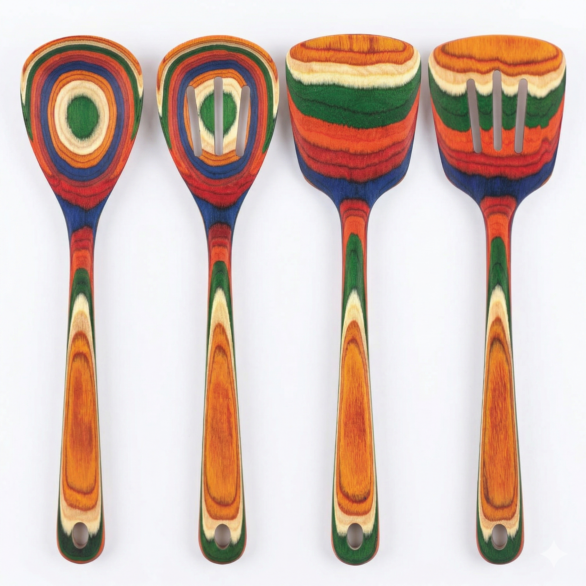 Totally Bamboo Baltique Marrakesh Collection 4 Piece Cooking Utensil Set, Safe for Nonstick