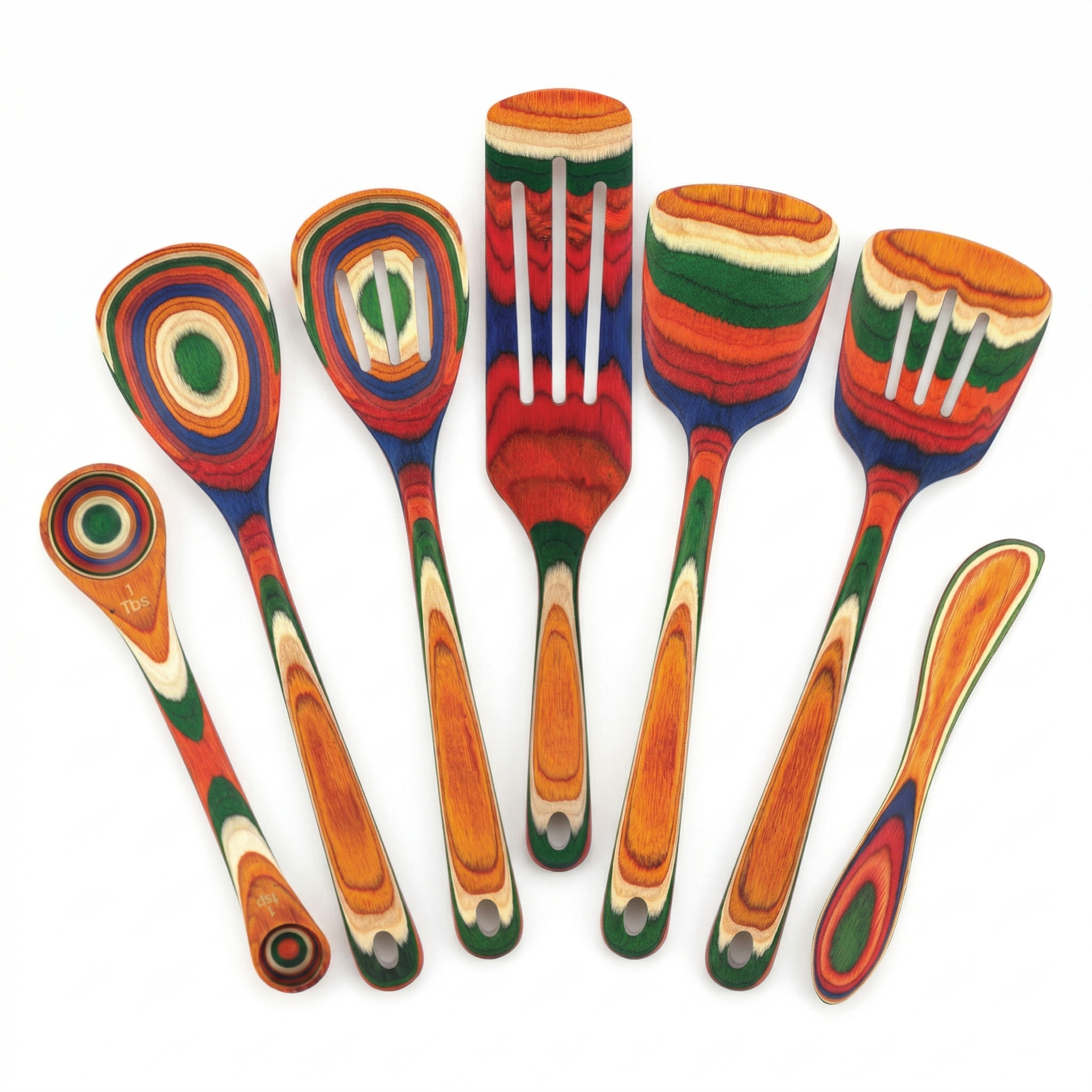 Totally Bamboo Baltique Marrakesh Collection 7 Piece Cooking Utensil Set, Safe for Nonstick