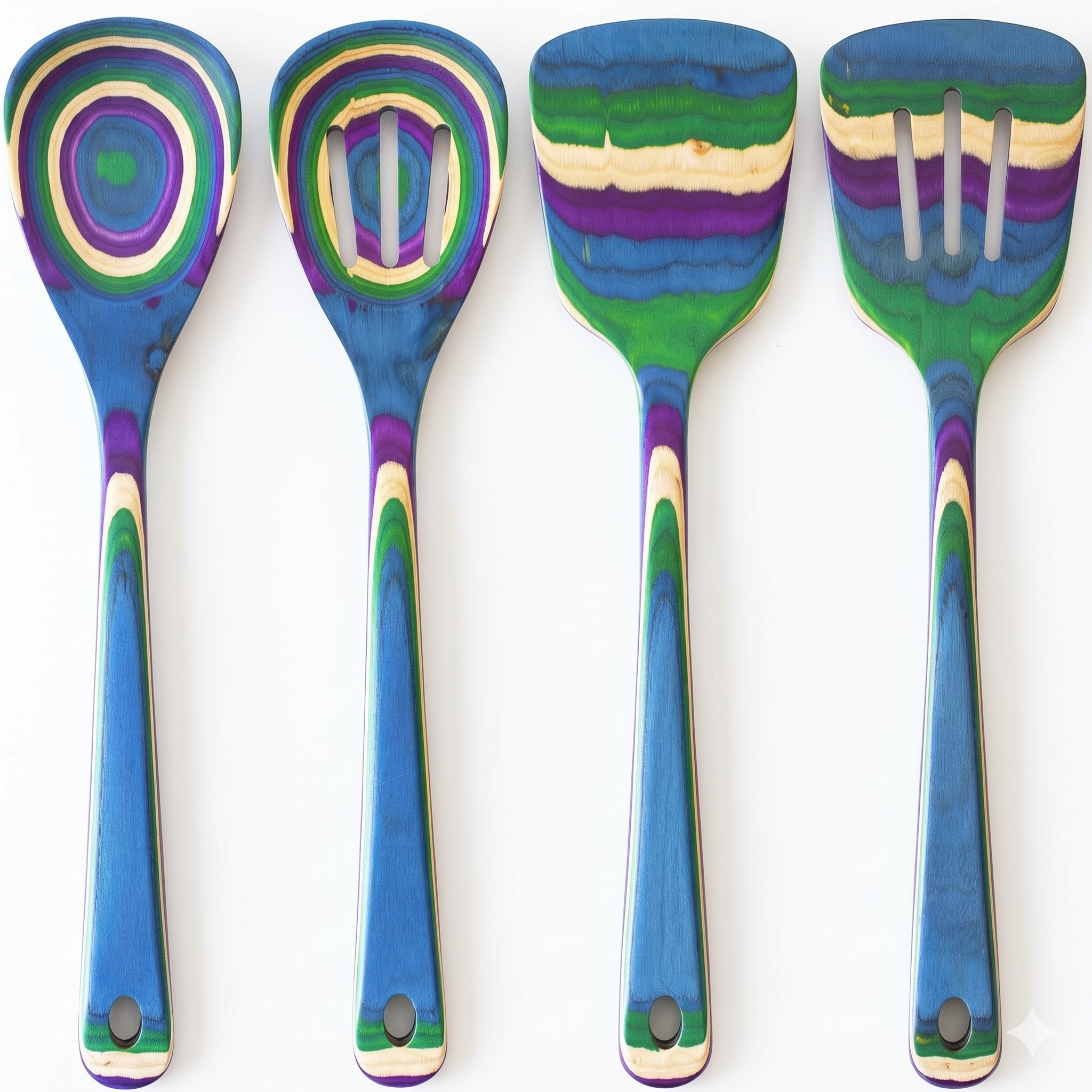 Totally Bamboo Baltique Mumbai Collection 4 Piece Cooking Utensil Set, Safe for Nonstick