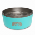 Toadfish Non-Tipping Dog Bowl - Double-Walled Stainless Steel Insulated - Smart-Grip Technology - Includes Cover - Pet Food & Water Dish - Teal
