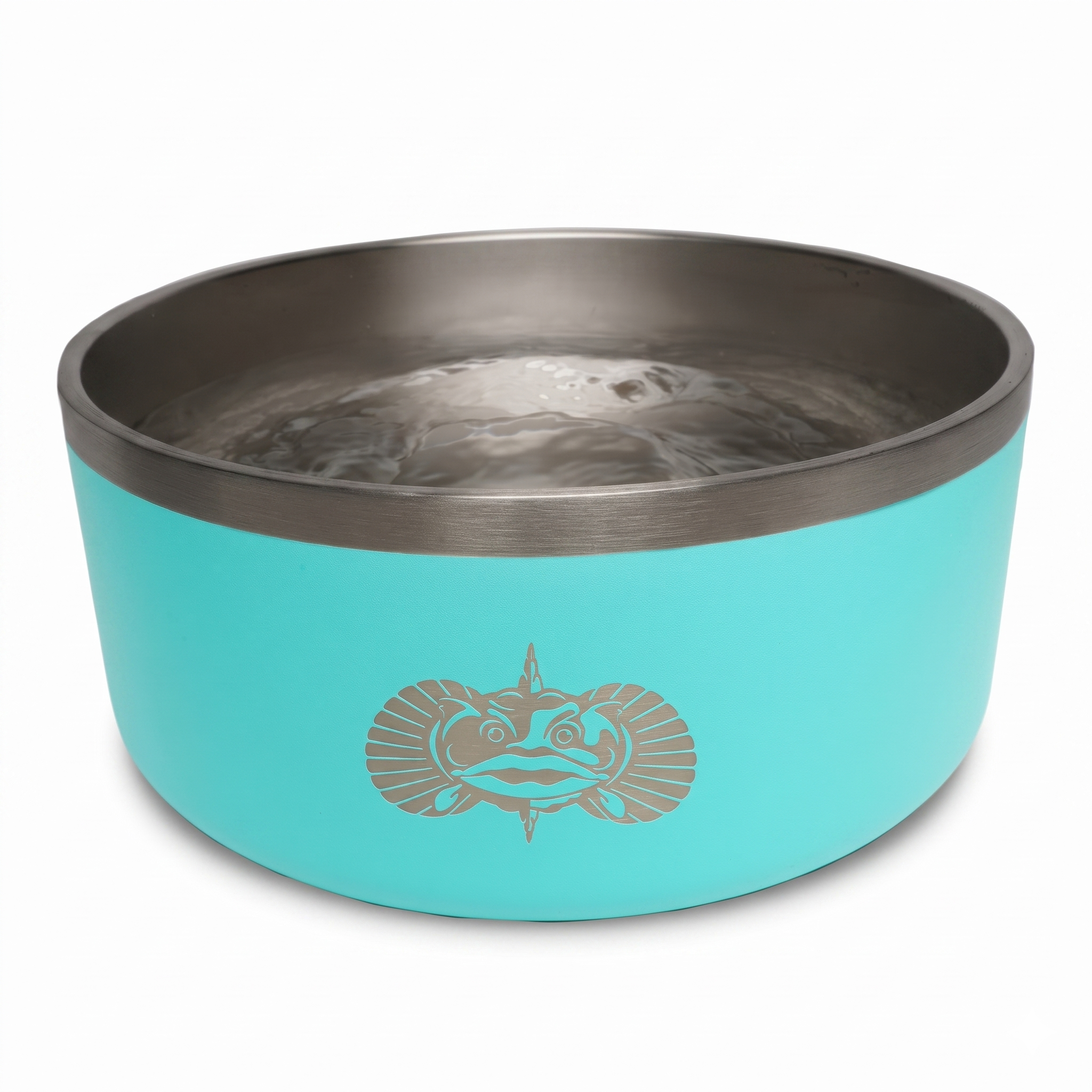 Toadfish Non-Tipping Dog Bowl - Double-Walled Stainless Steel Insulated - Smart-Grip Technology - Includes Cover - Pet Food & Water Dish - Teal