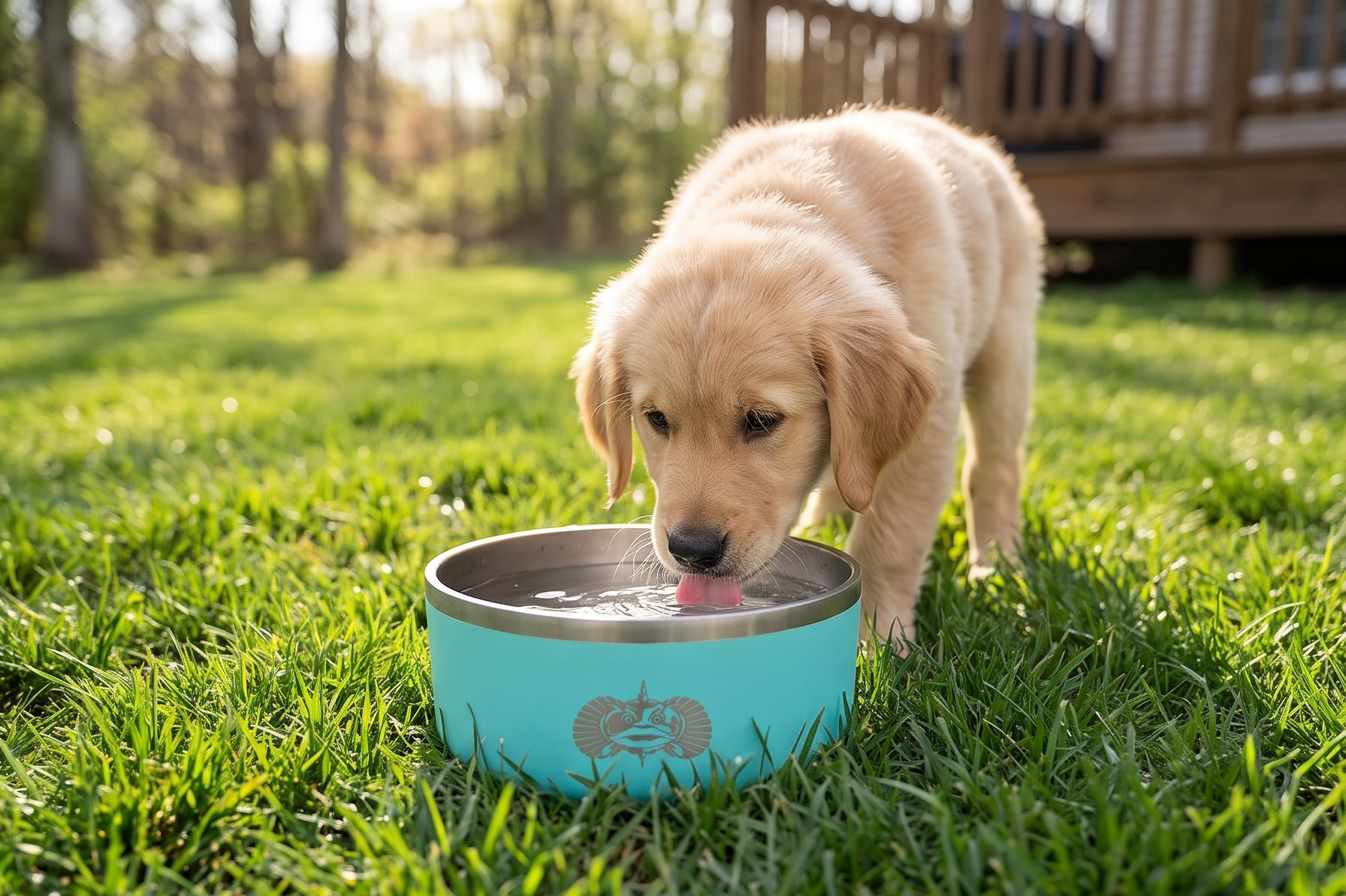 Toadfish Non-Tipping Dog Bowl - Double-Walled Stainless Steel Insulated - Smart-Grip Technology - Includes Cover - Pet Food & Water Dish - Teal