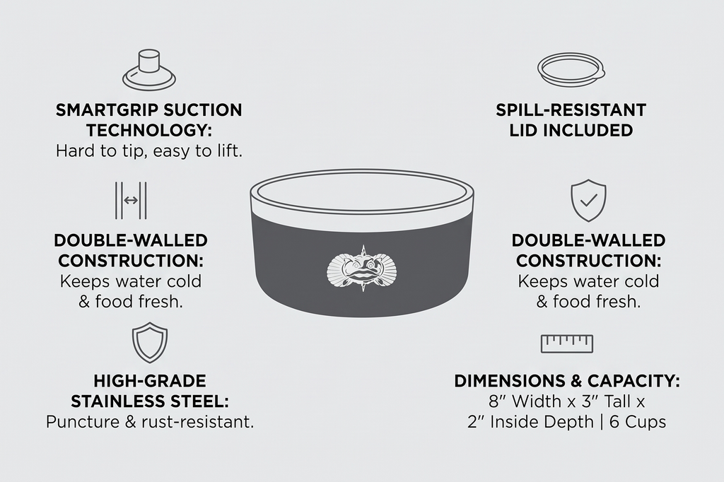 Toadfish Non-Tipping Dog Bowl - Graphite