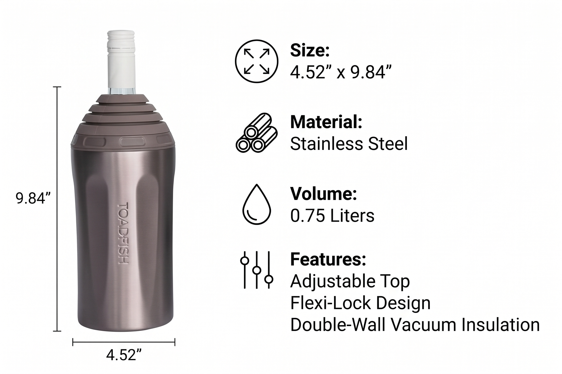 Toadfish Wine Chiller (Rose Gold)