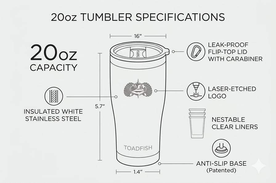 Non-Tipping 20oz Tumbler